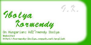 ibolya kormendy business card